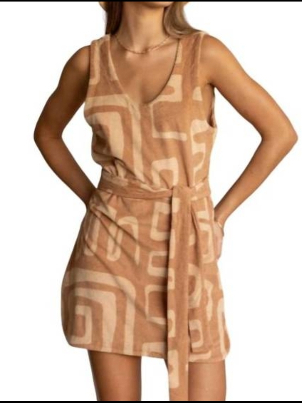 Araminta James Morocco Terry Tank Mini Dress In Biscuit, Sz XS, NWT!